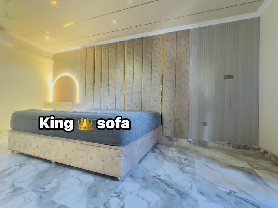 Luxury king bed with arch LED headboard